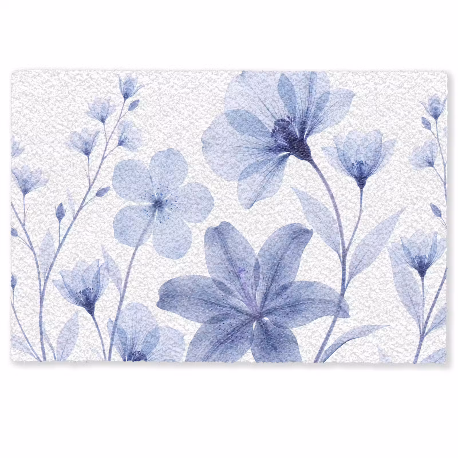 Deurmat - Blauwe bloemen - Natuur — 1