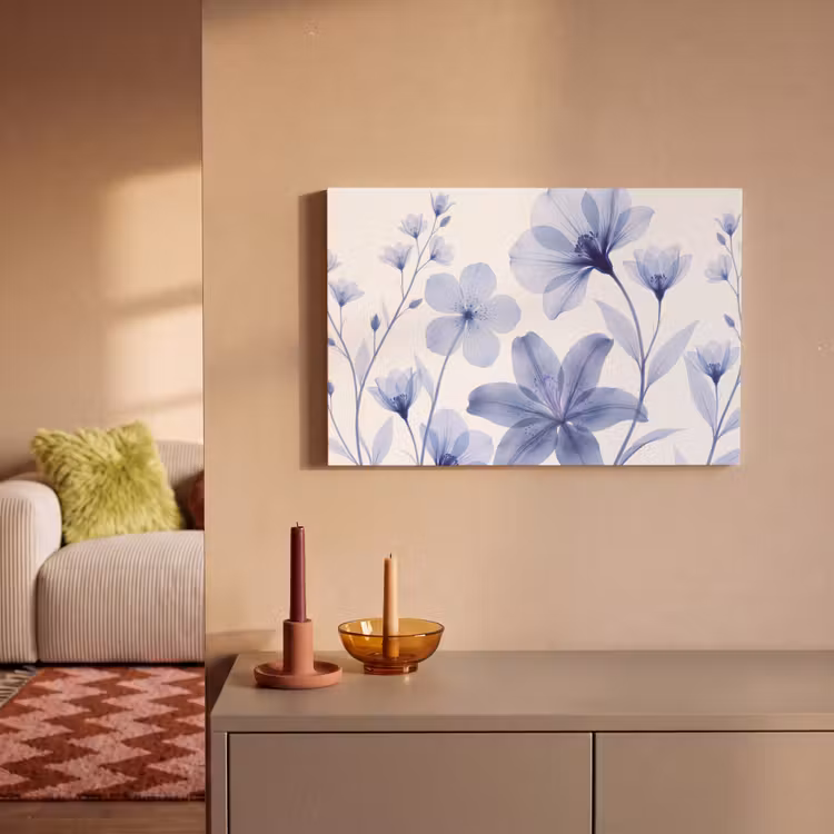 Canvas schilderij - Blauwe bloemen - Natuur — 1