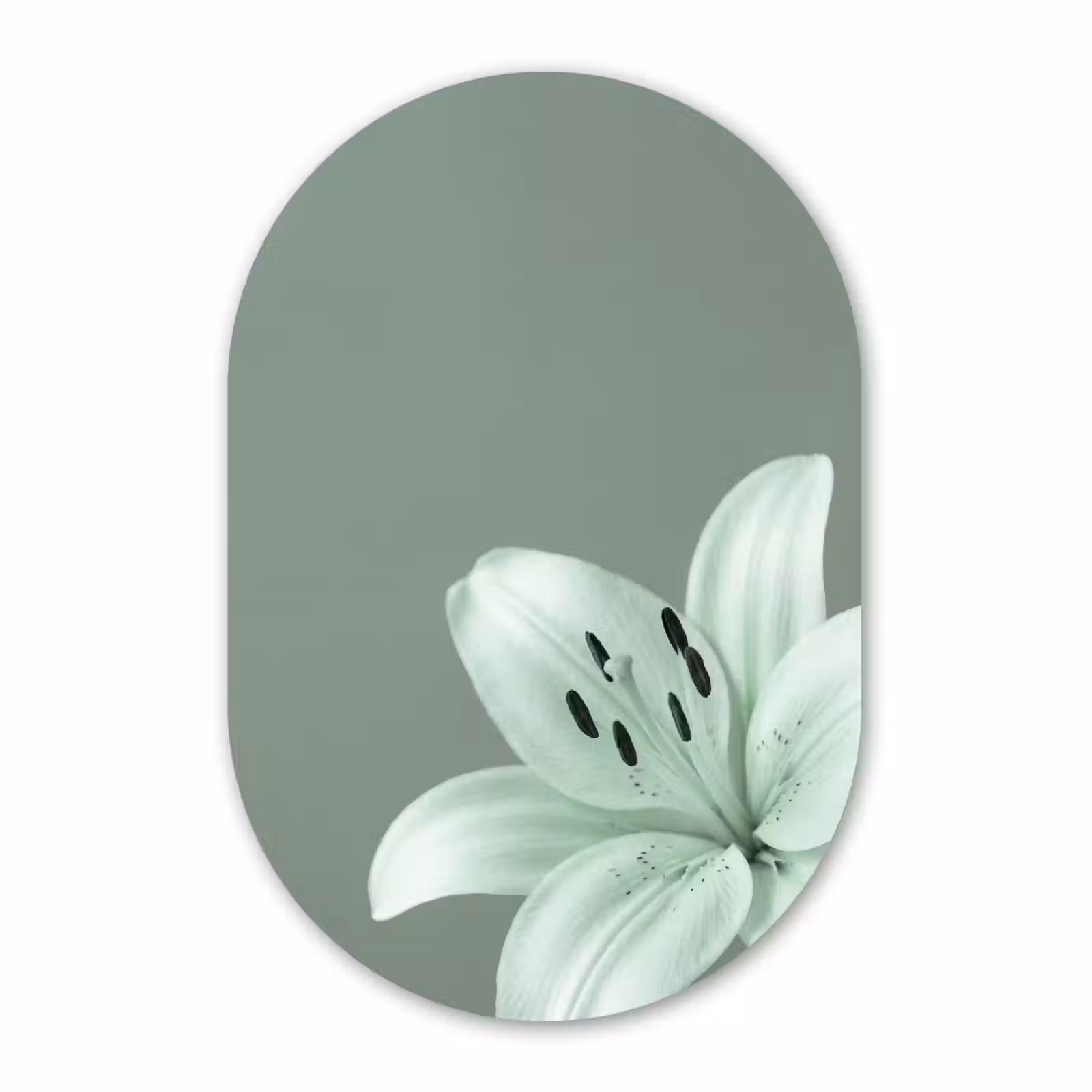 Muurovaal glas - Bloemen - Natuur - Groen — 1
