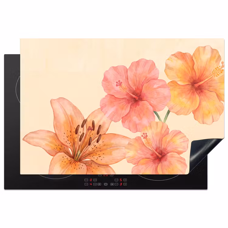 Inductiebeschermer - Bloemen - Aquarel - Natuur — 1