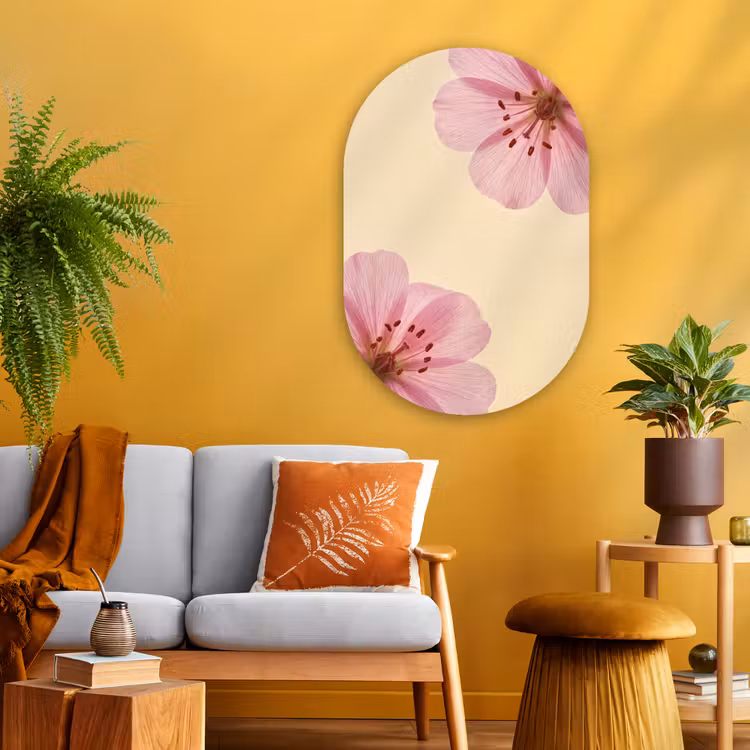 Muurovaal glas - Bloemen - Flora - Pastel — 3