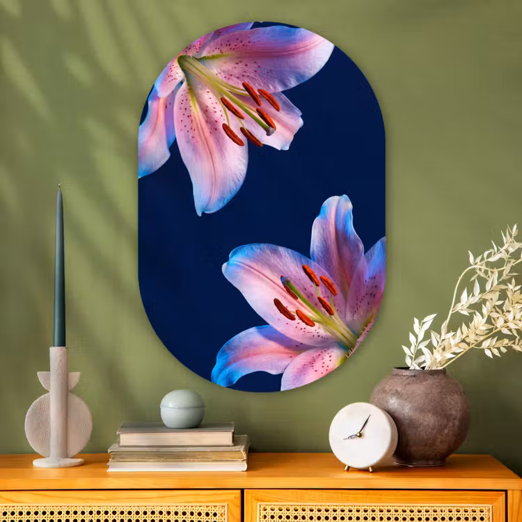 Muurovaal glas - Bloemen - Kleurrijk - Botanisch — 2