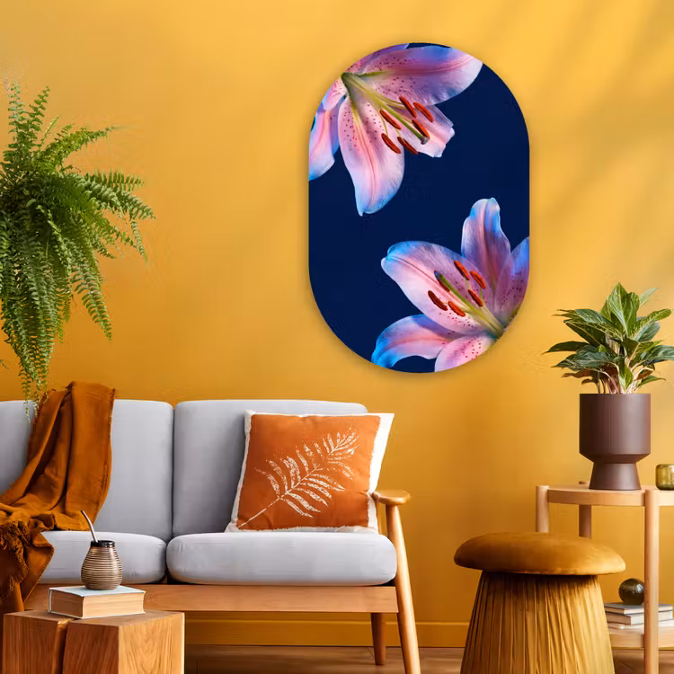 Muurovaal glas - Bloemen - Kleurrijk - Botanisch — 3