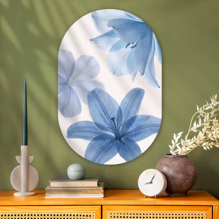 Muurovaal glas - Bloemen - Transparant - Modern — 2