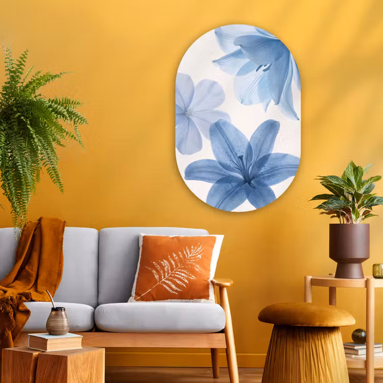 Muurovaal glas - Bloemen - Transparant - Modern — 3