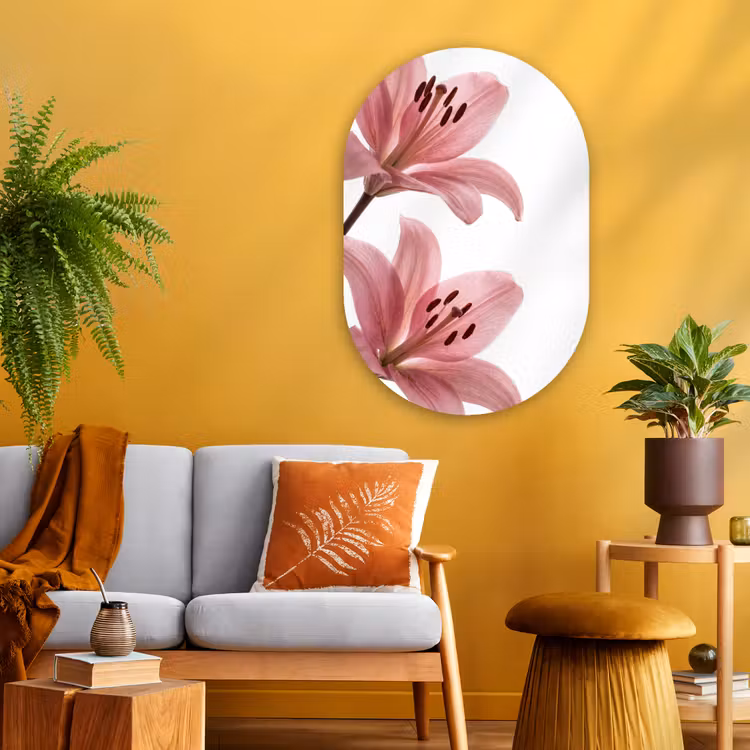 Muurovaal glas - Bloemen - Zacht - Modern — 3