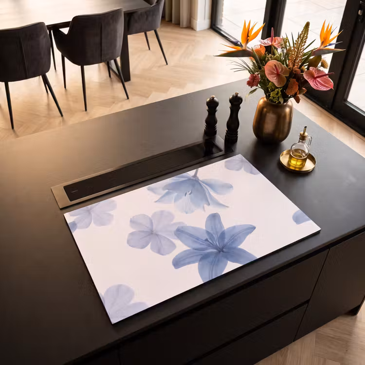 Inductiebeschermer - Bloemen - Transparant - Modern — 2