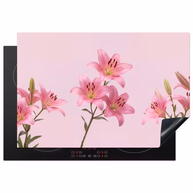 Inductiebeschermer - Bloemen - Zacht - Roze — 1