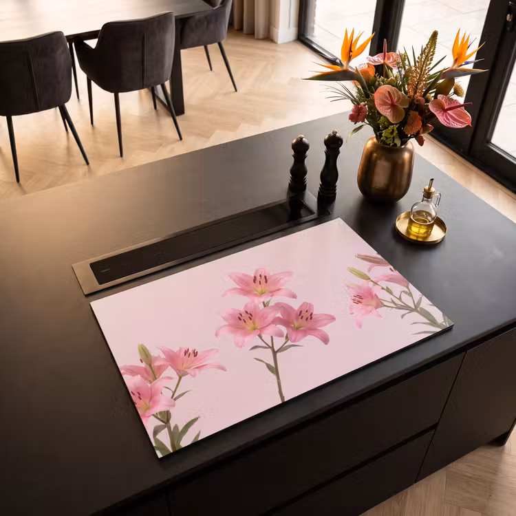 Inductiebeschermer - Bloemen - Zacht - Roze — 2
