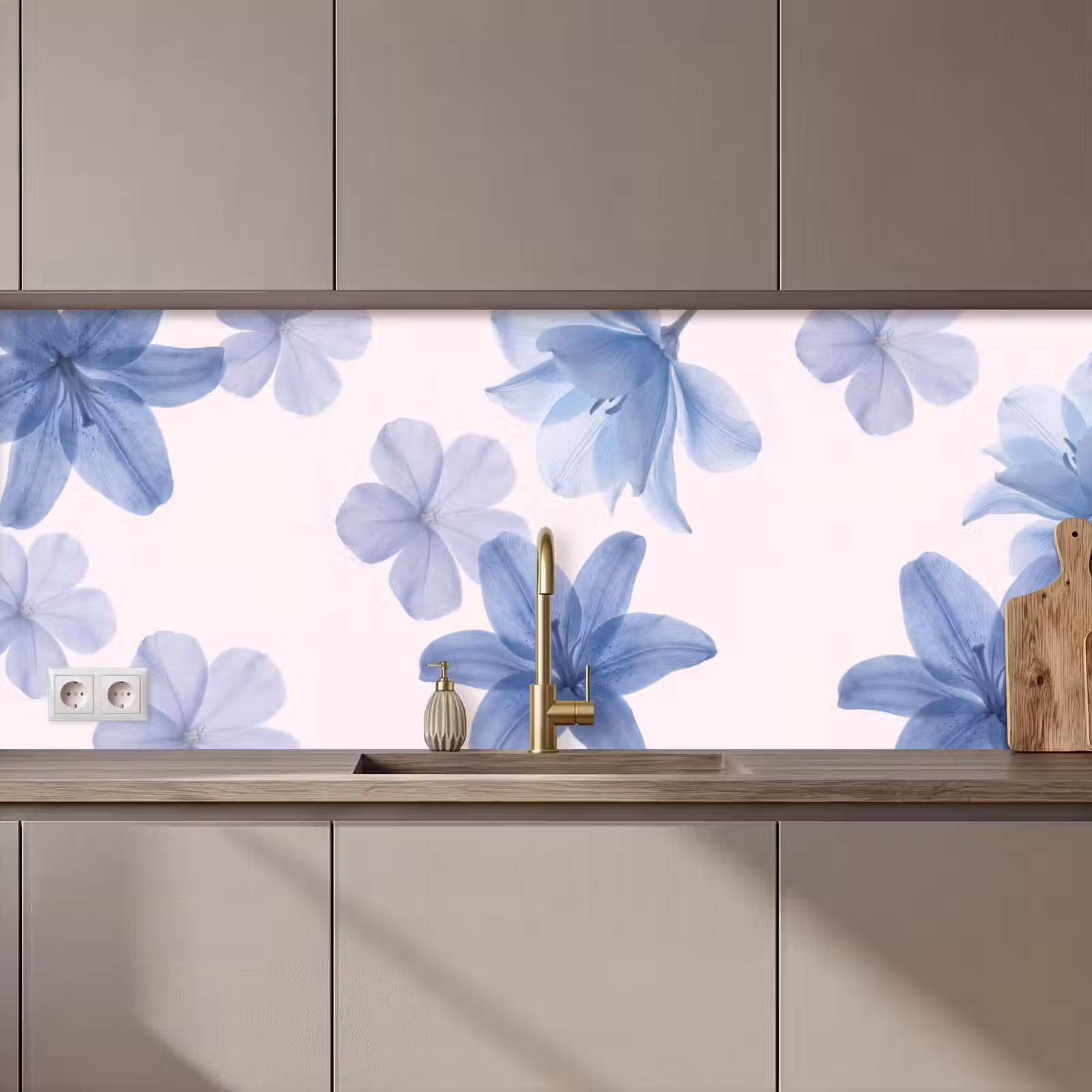 Keuken achterwand - Bloemen - Transparant - Modern — 1
