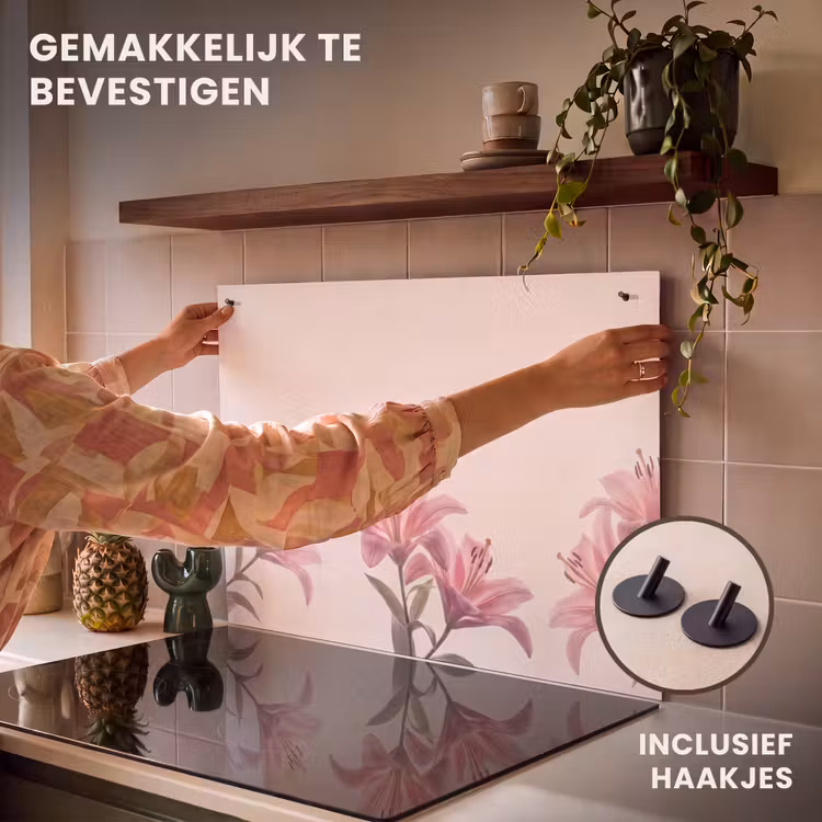 Inductiebeschermer & spatscherm (2in1) - Bloemen - Delicaat - Flora — 7