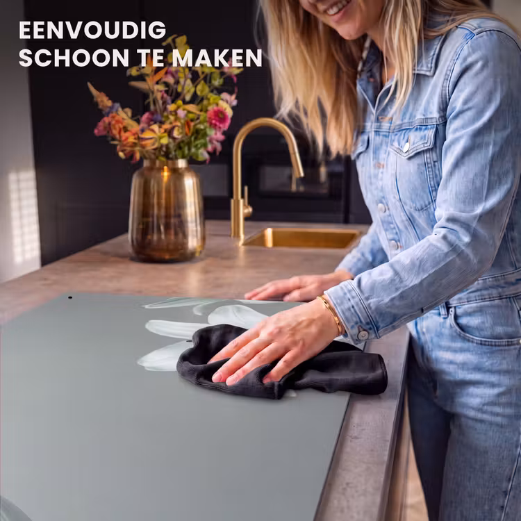Inductiebeschermer & spatscherm (2in1) - Bloemen - Natuur - Groen — 5