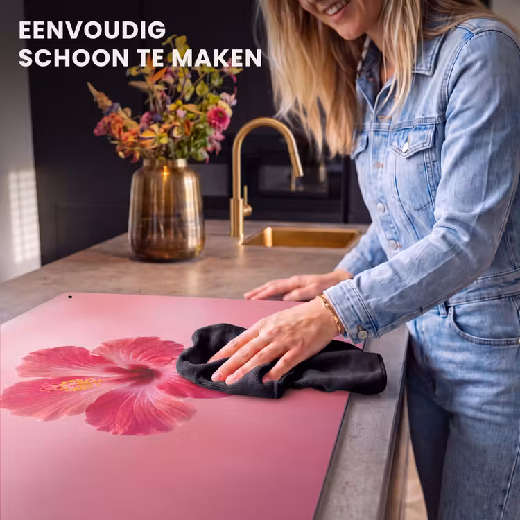 Inductiebeschermer & spatscherm (2in1) - Rode bloem - Natuur — 5
