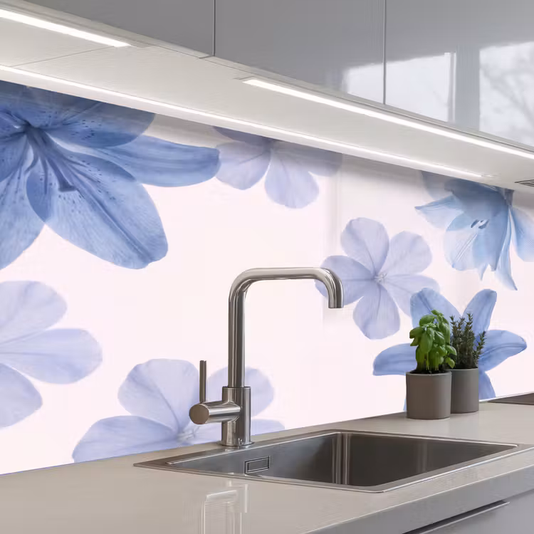Keuken achterwand - Bloemen - Transparant - Modern — 2