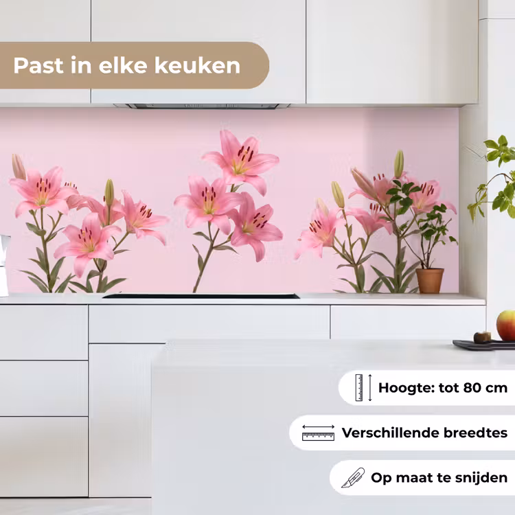 Keuken achterwand - Bloemen - Zacht - Roze — 7
