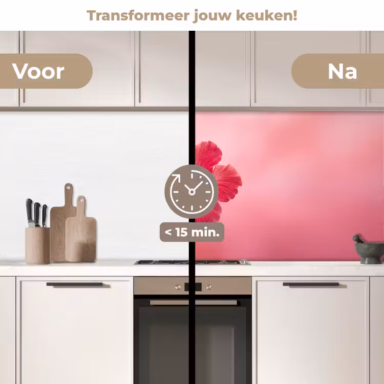 Keuken achterwand - Rode bloem - Natuur — 3
