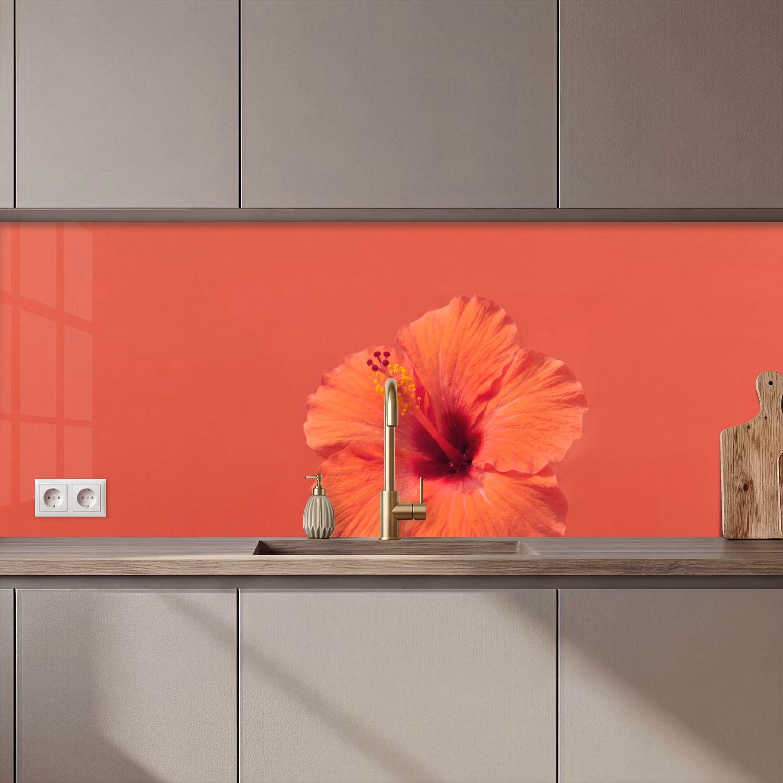 Keuken achterwand - Bloemen - Oranje - Natuur — 1