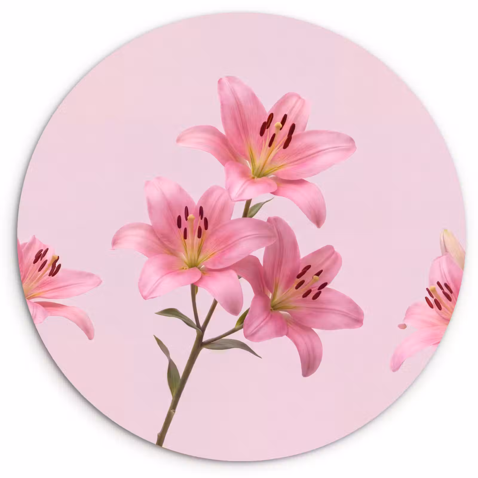 Muurcirkel - Bloemen - Zacht - Roze — 1