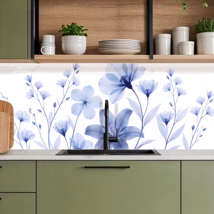 Keuken achterwand - Blauwe bloemen - Natuur — 8