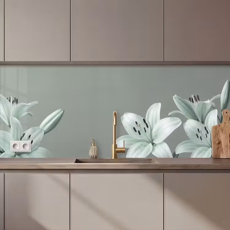 Keuken achterwand - Bloemen - Natuur - Groen — 1
