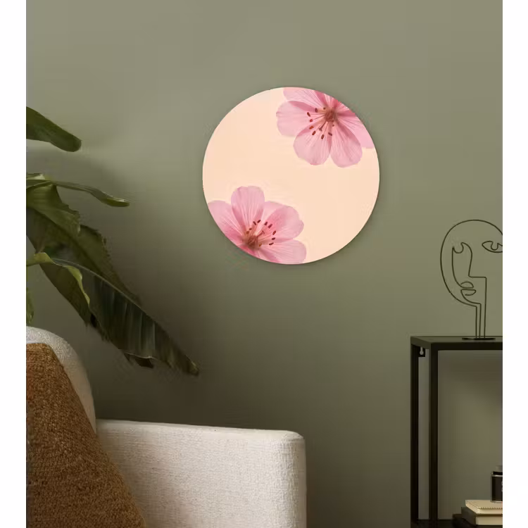Muurcirkel - Bloemen - Flora - Pastel — 3