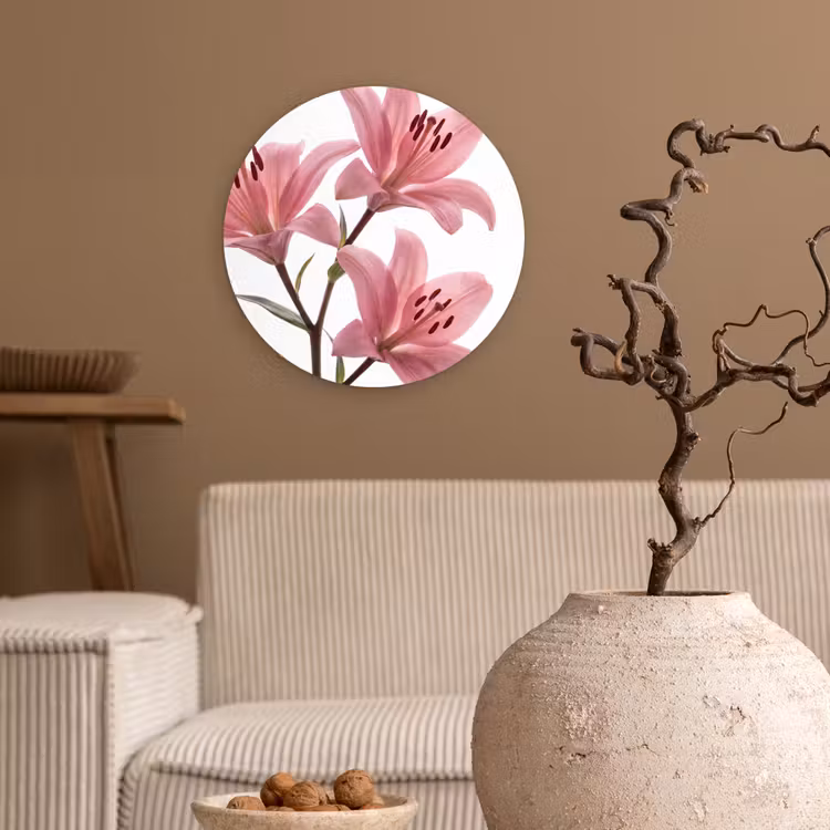 Muurcirkel - Bloemen - Zacht - Modern — 2