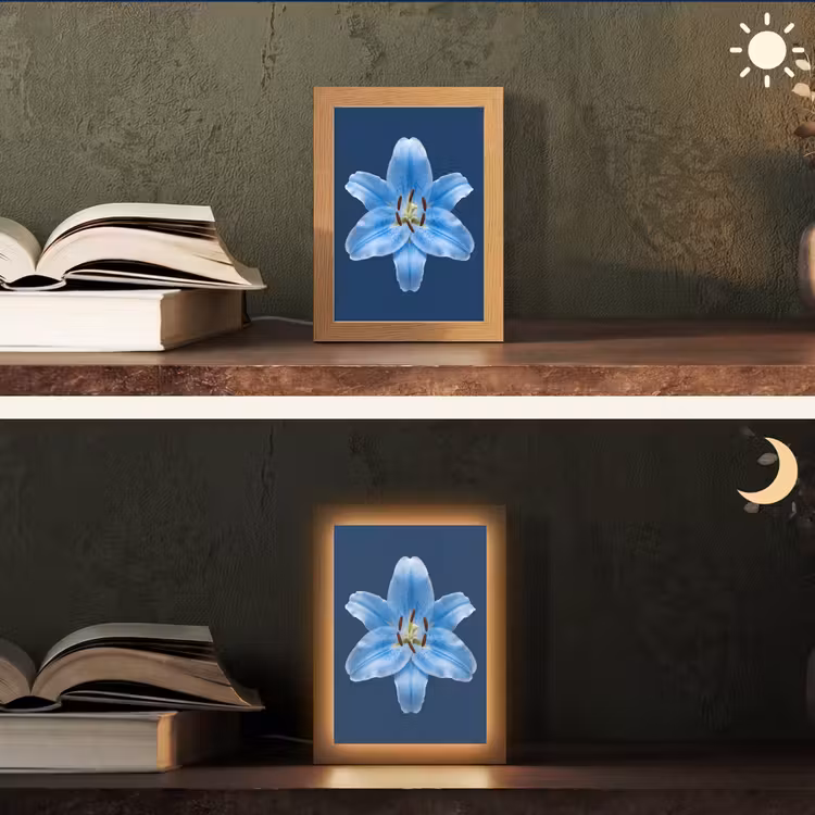 Gepersonaliseerd Lightbox - Blauwe lelie - Bloemen — 5