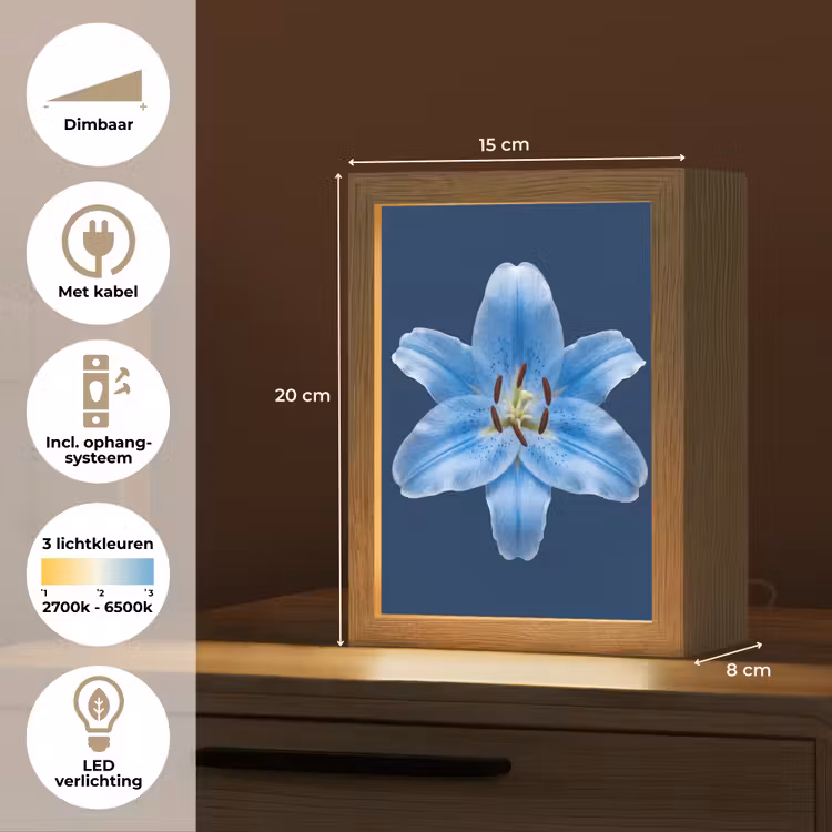 Gepersonaliseerd Lightbox - Blauwe lelie - Bloemen — 7