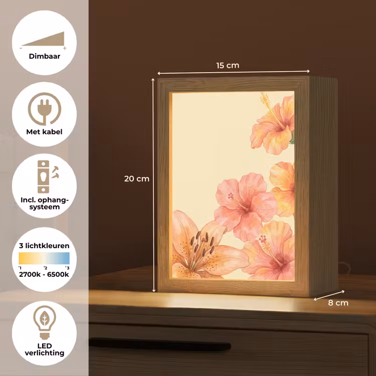 Gepersonaliseerd Lightbox - Bloemen - Aquarel - Natuur — 7