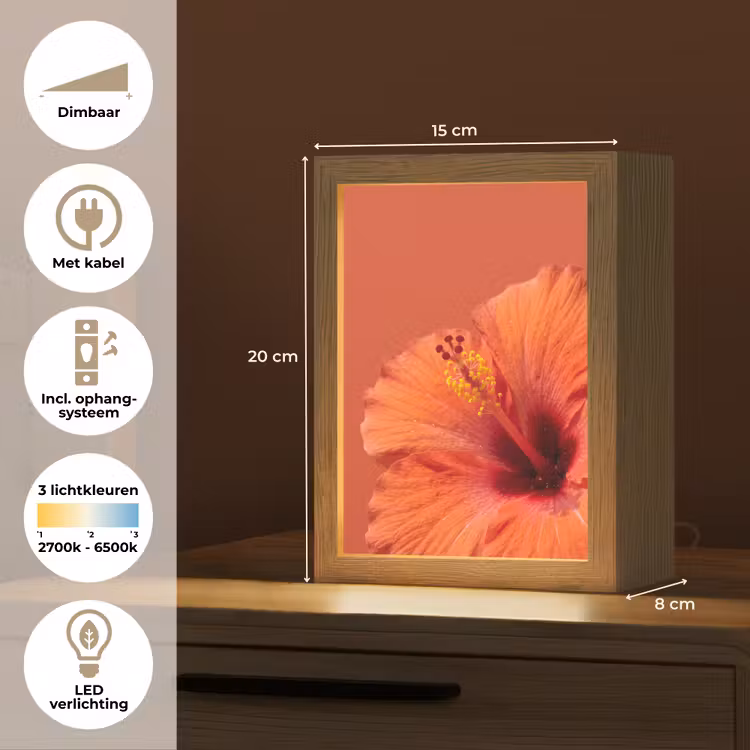 Gepersonaliseerd Lightbox - Bloemen - Oranje - Natuur — 7