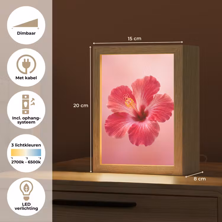 Gepersonaliseerd Lightbox - Rode bloem - Natuur — 7