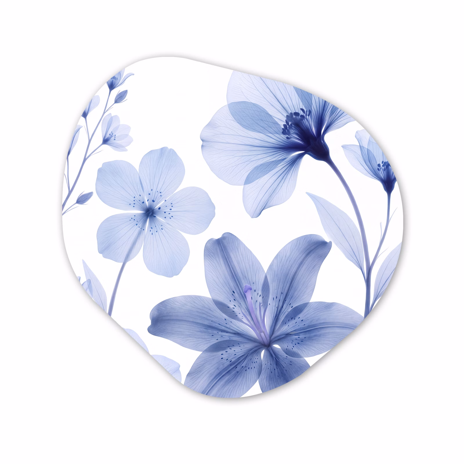 Organisch schilderij aluminium - Blauwe bloemen - Natuur — 1