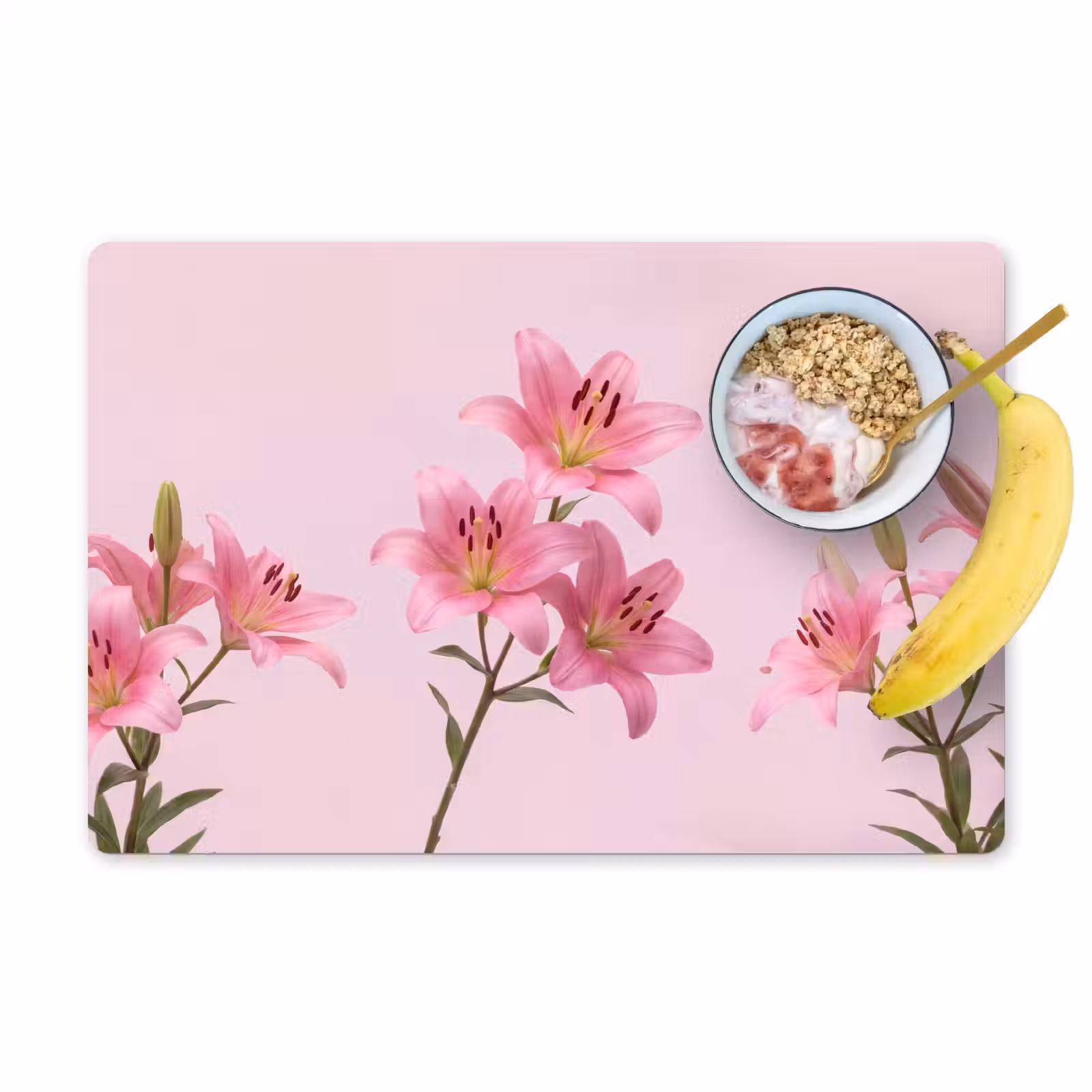 Placemat - 6 stuks - Bloemen - Zacht - Roze — 1