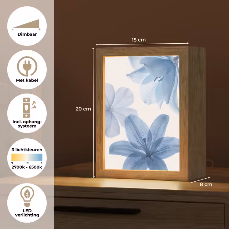 Gepersonaliseerd Lightbox - Bloemen - Transparant - Modern — 7