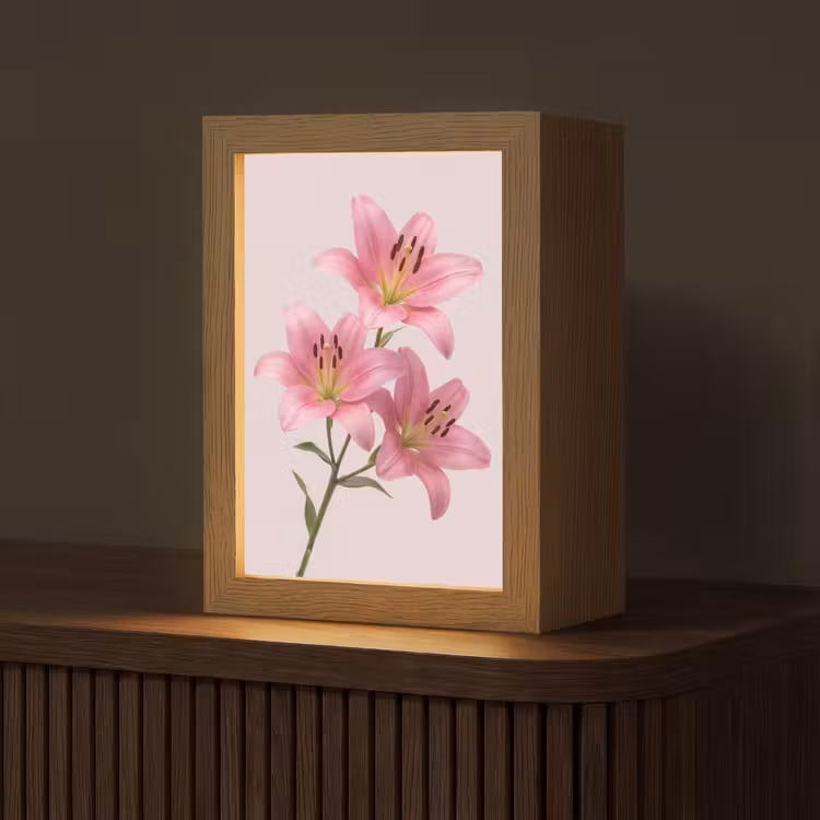 Gepersonaliseerd Lightbox - Bloemen - Zacht - Roze — 1
