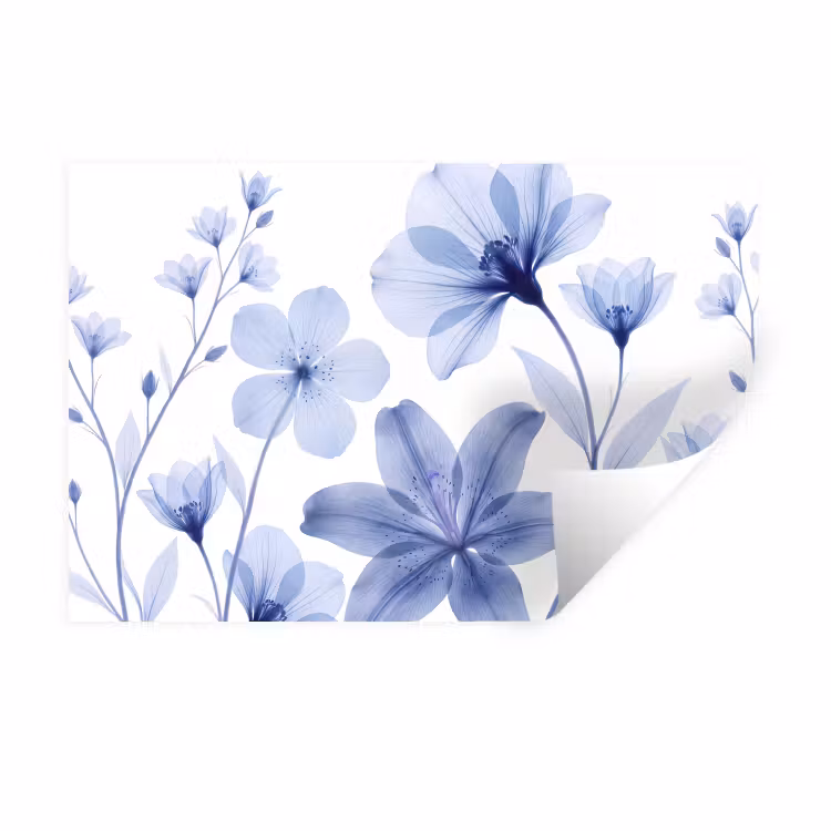 Muursticker - Blauwe bloemen - Natuur — 1
