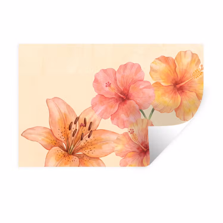 Muursticker - Bloemen - Aquarel - Natuur — 1