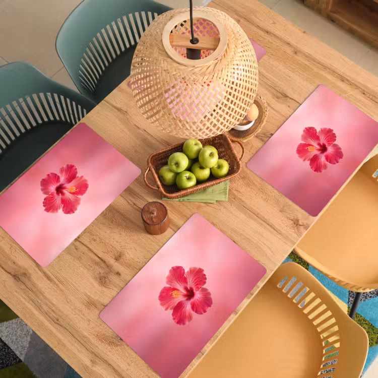 Placemat - 6 stuks - Rode bloem - Natuur — 4