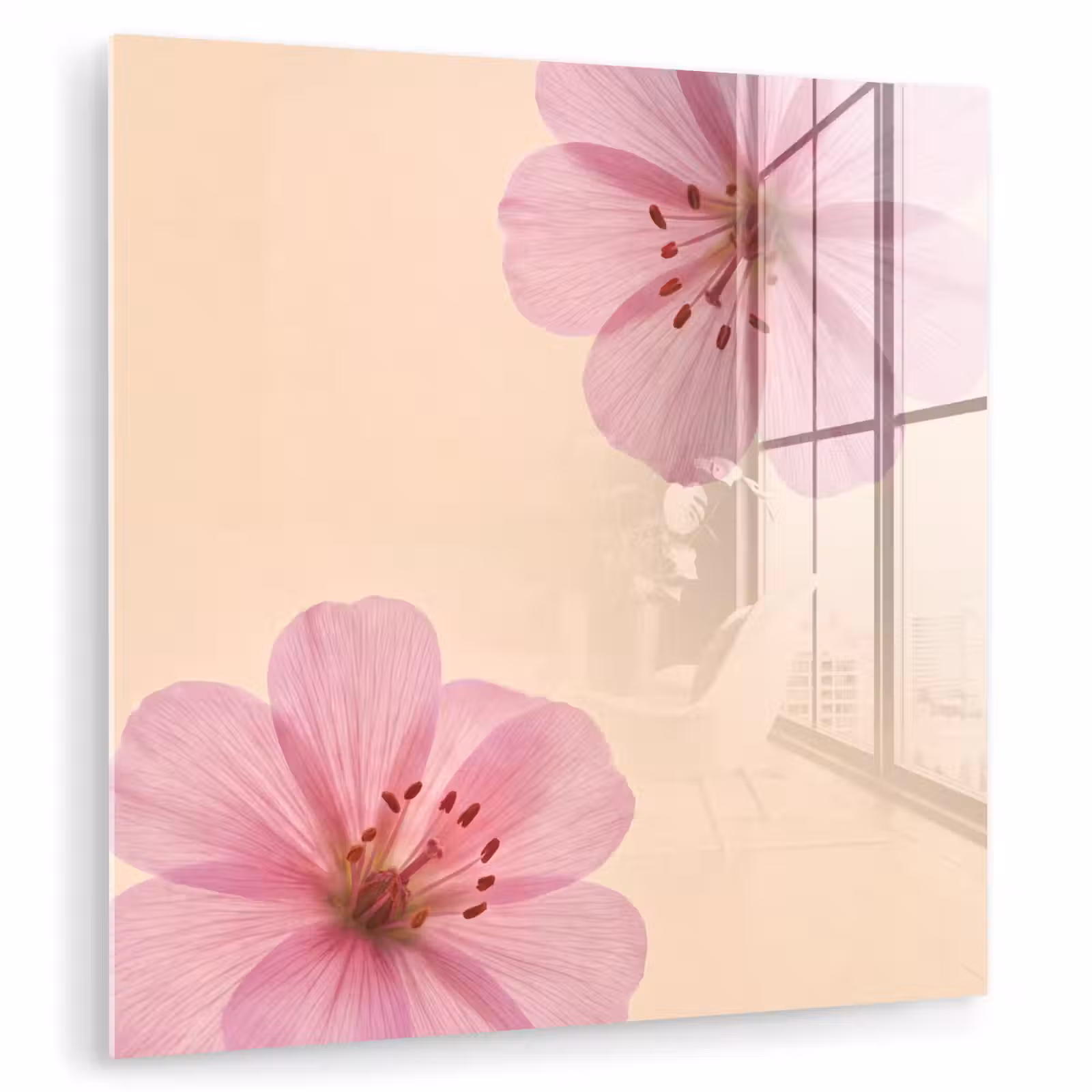 Glas schilderij - Bloemen - Flora - Pastel — 1