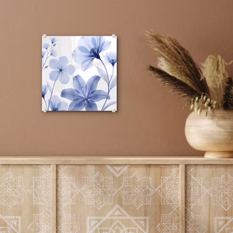 Glas schilderij - Blauwe bloemen - Natuur — 6