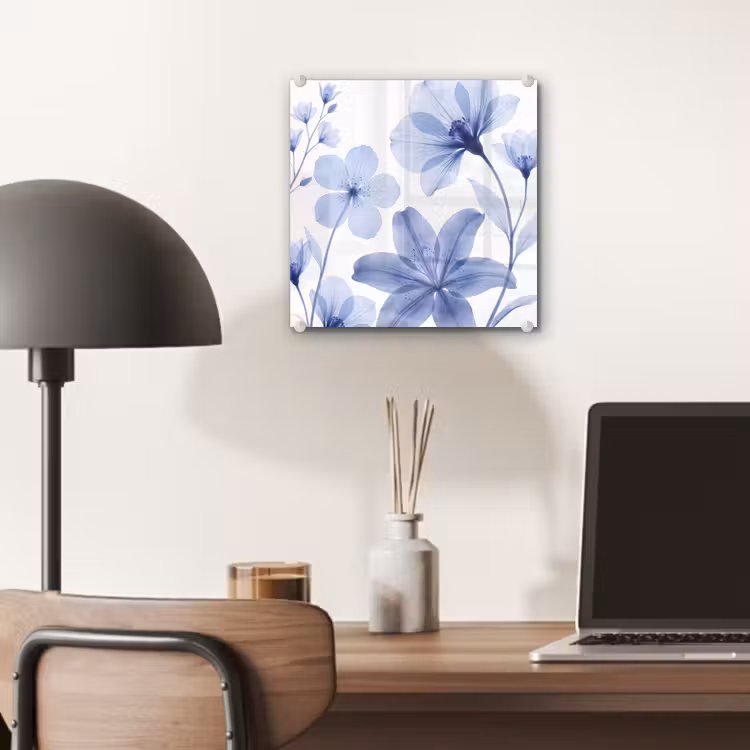 Glas schilderij - Blauwe bloemen - Natuur — 7