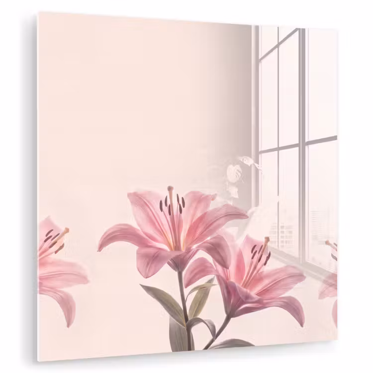 Glas schilderij - Bloemen - Delicaat - Flora — 1