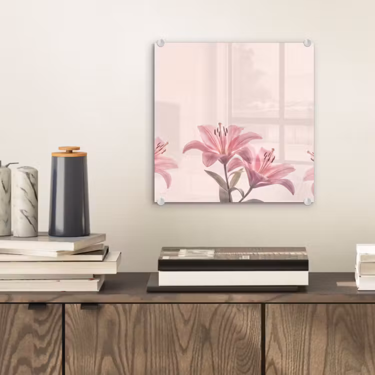 Glas schilderij - Bloemen - Delicaat - Flora — 2