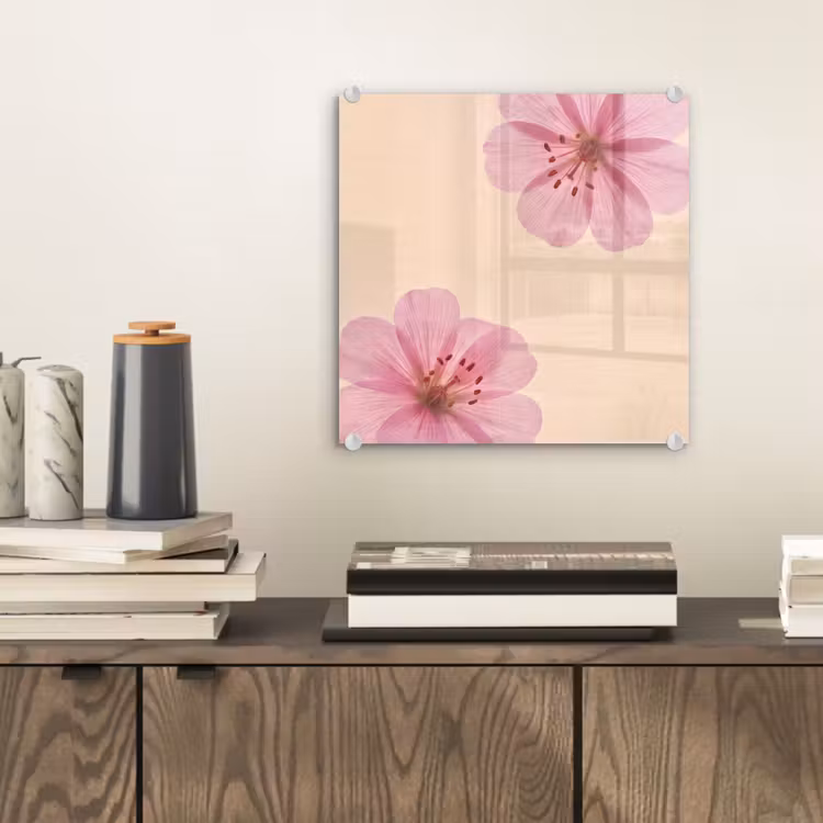 Glas schilderij - Bloemen - Flora - Pastel — 2
