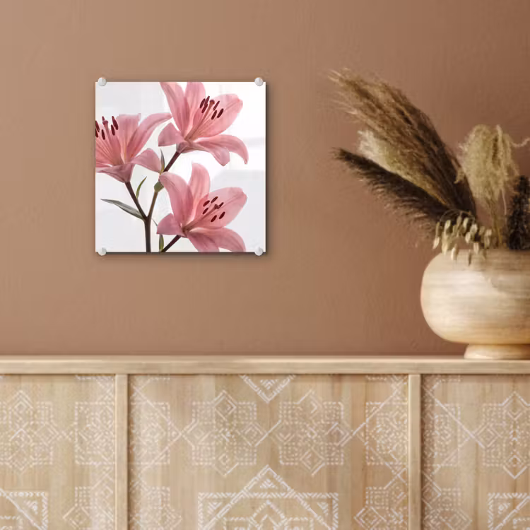 Glas schilderij - Bloemen - Zacht - Modern — 6