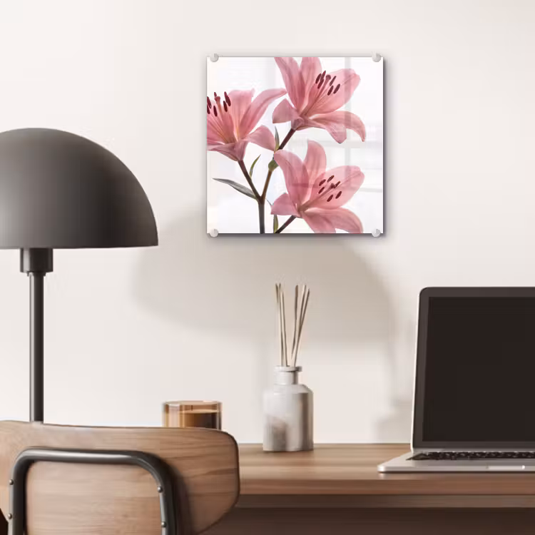 Glas schilderij - Bloemen - Zacht - Modern — 7