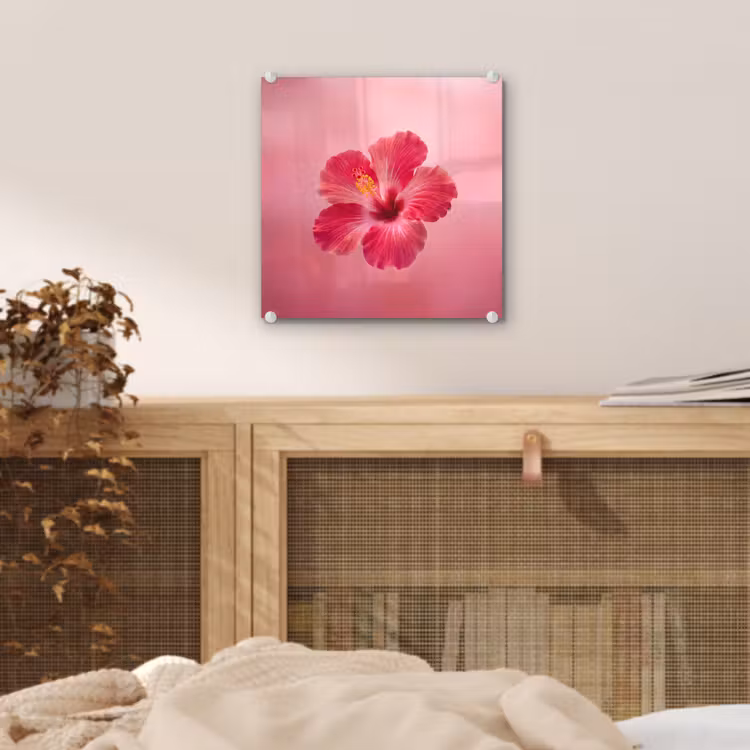 Glas schilderij - Rode bloem - Natuur — 5
