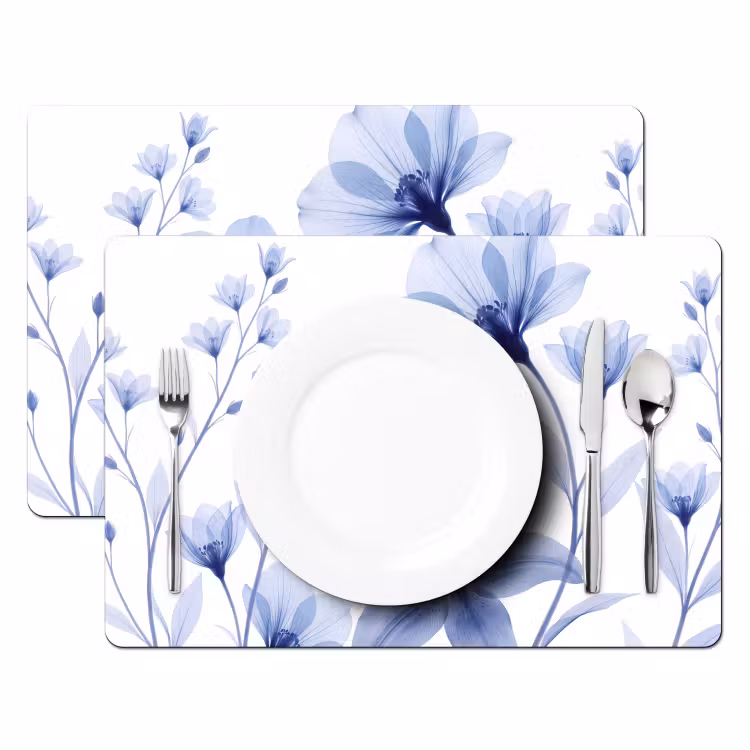 Placemat - 6 stuks - Blauwe bloemen - Natuur — 2