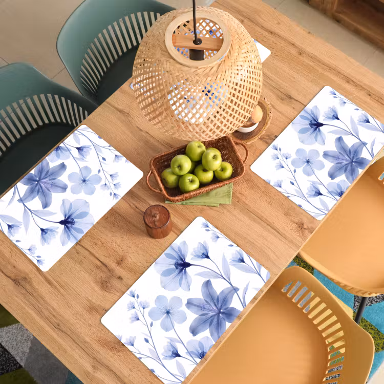 Placemat - 6 stuks - Blauwe bloemen - Natuur — 4