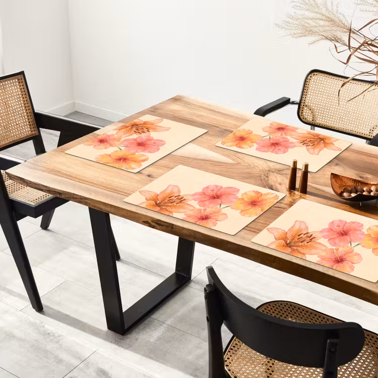 Placemat - 6 stuks - Bloemen - Aquarel - Natuur — 3